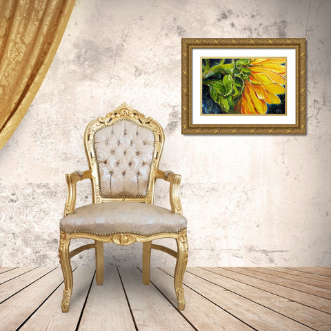 Sunflower Abstract Gold Ornate Wood Framed Art Print with Double Matting by Baldwin, Marcia