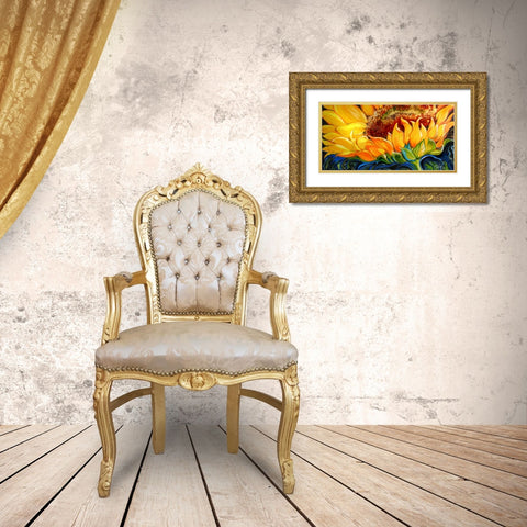 Sunflower Risen Shine Gold Ornate Wood Framed Art Print with Double Matting by Baldwin, Marcia