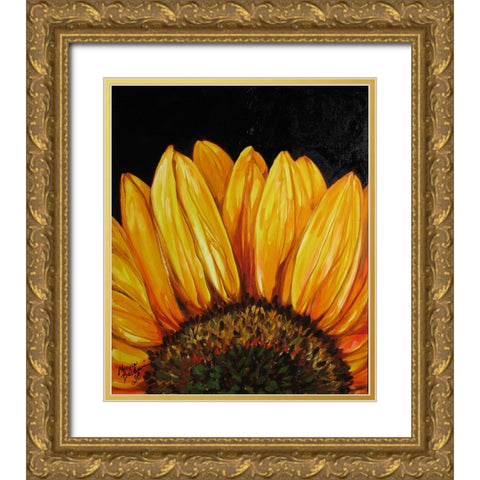 Sunflower Sunflower Gold Ornate Wood Framed Art Print with Double Matting by Baldwin, Marcia