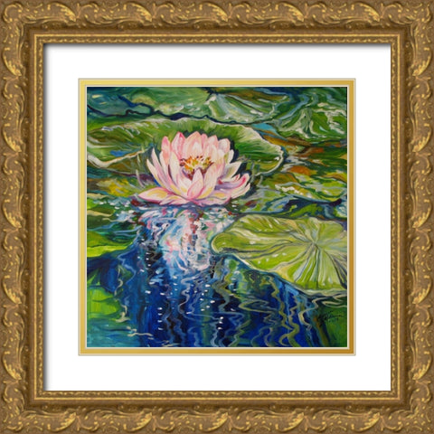 Sweet Lotus Gold Ornate Wood Framed Art Print with Double Matting by Baldwin, Marcia
