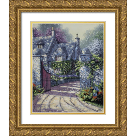 Ivy Manor Gold Ornate Wood Framed Art Print with Double Matting by Harvill, Marc