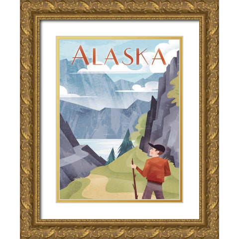 Alaska Gold Ornate Wood Framed Art Print with Double Matting by Wickstrom, Martin