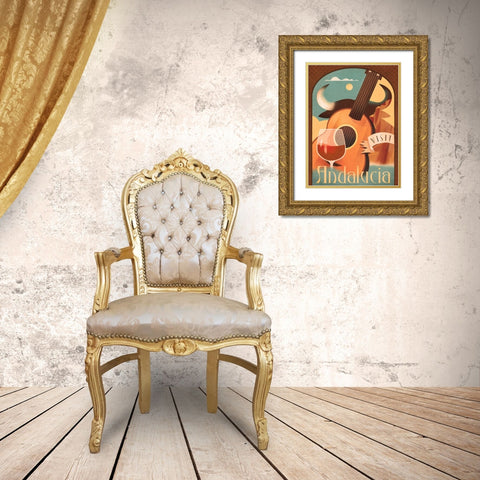 Spain Gold Ornate Wood Framed Art Print with Double Matting by Wickstrom, Martin