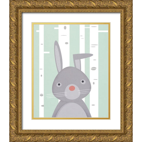 Bunny Gold Ornate Wood Framed Art Print with Double Matting by Wickstrom, Martin