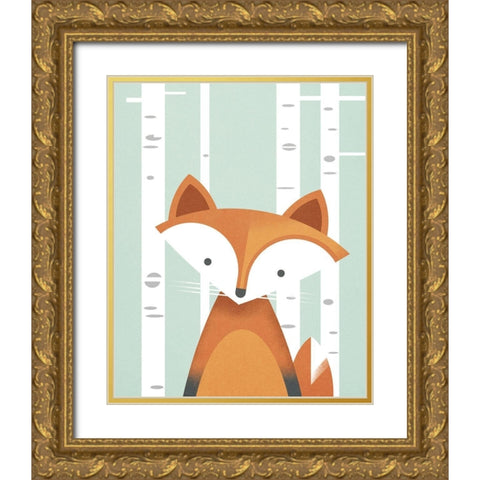 Fox Gold Ornate Wood Framed Art Print with Double Matting by Wickstrom, Martin