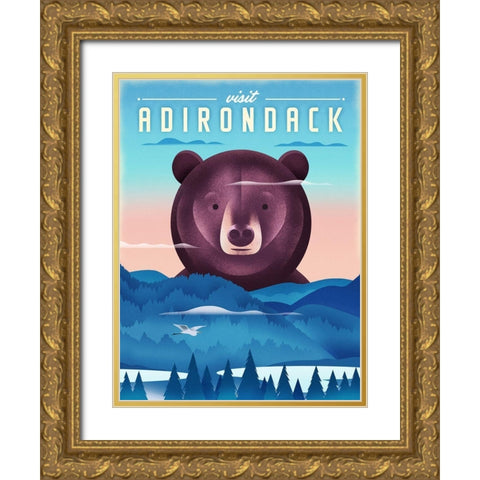 Adirondack Gold Ornate Wood Framed Art Print with Double Matting by Wickstrom, Martin