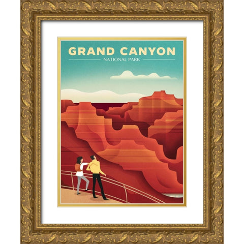 Grand Canyon Gold Ornate Wood Framed Art Print with Double Matting by Wickstrom, Martin