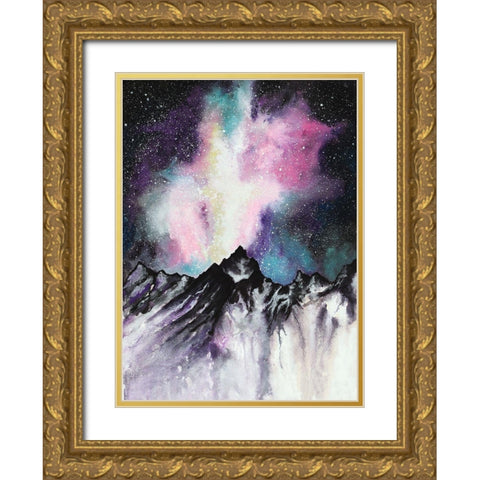 Starruption Galaxy Landscape Gold Ornate Wood Framed Art Print with Double Matting by Wickstrom, Martin