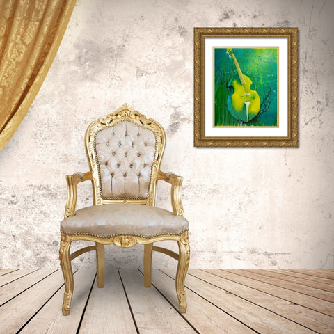 Sunken Dreams Cello Gold Ornate Wood Framed Art Print with Double Matting by Wickstrom, Martin