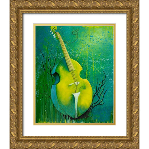 Sunken Dreams Cello Gold Ornate Wood Framed Art Print with Double Matting by Wickstrom, Martin