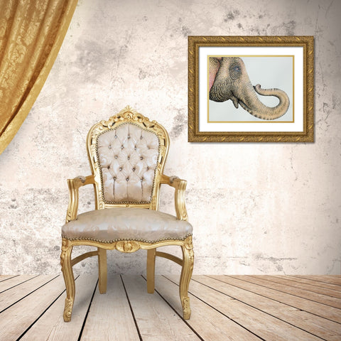 Spotted Asian Elephant 2 Gold Ornate Wood Framed Art Print with Double Matting by Wickstrom, Martin