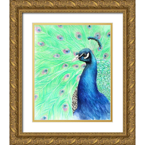 Mr. Peacock Gold Ornate Wood Framed Art Print with Double Matting by Wickstrom, Martin