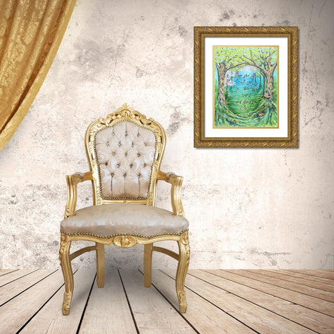 Into the Forest Gold Ornate Wood Framed Art Print with Double Matting by Wickstrom, Martin