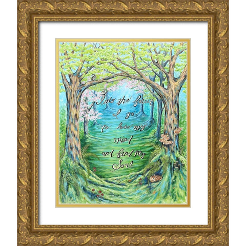 Into the Forest Gold Ornate Wood Framed Art Print with Double Matting by Wickstrom, Martin