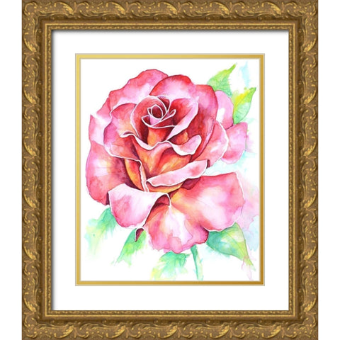 Rose Gold Ornate Wood Framed Art Print with Double Matting by Wickstrom, Martin