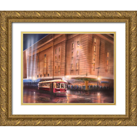 Mig and fish Gold Ornate Wood Framed Art Print with Double Matting by Murray Henderson Fine Art