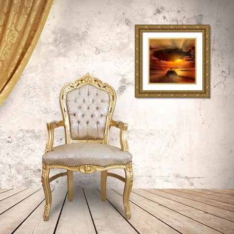 The Morning Bite Gold Ornate Wood Framed Art Print with Double Matting by Murray Henderson Fine Art