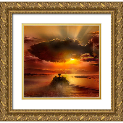 The Morning Bite Gold Ornate Wood Framed Art Print with Double Matting by Murray Henderson Fine Art