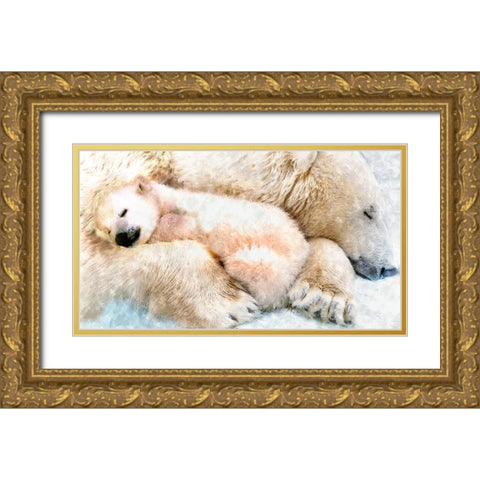 Polar Sleep Gold Ornate Wood Framed Art Print with Double Matting by Murray Henderson Fine Art