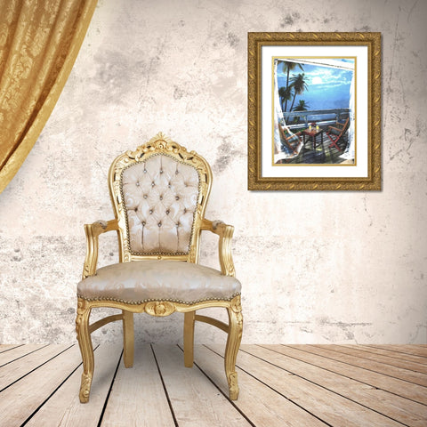 Moon Light Moments Gold Ornate Wood Framed Art Print with Double Matting by Murray Henderson Fine Art