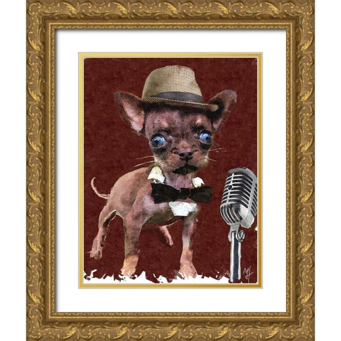 Ol Blue Eyes Ch Gold Ornate Wood Framed Art Print with Double Matting by Murray Henderson Fine Art