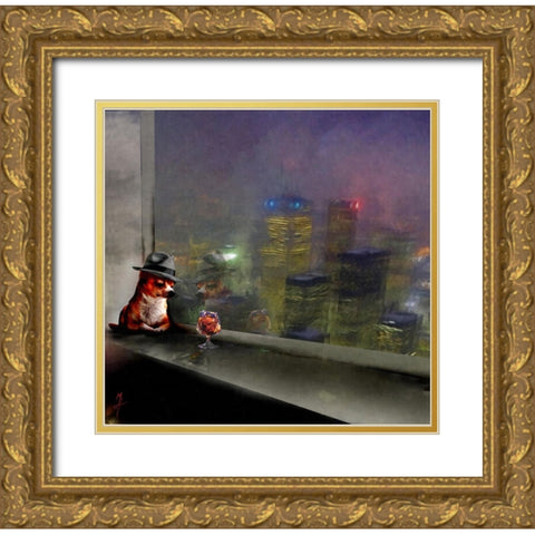 Thedog Father Gold Ornate Wood Framed Art Print with Double Matting by Murray Henderson Fine Art