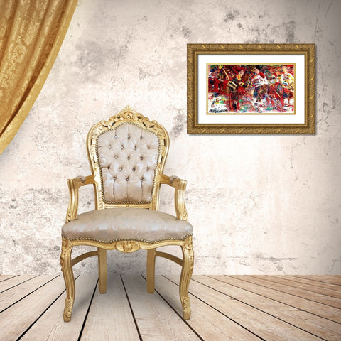 Rockets Handshake 1 Gold Ornate Wood Framed Art Print with Double Matting by Murray Henderson Fine Art