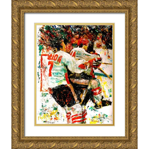 The Goal 72 1 Gold Ornate Wood Framed Art Print with Double Matting by Murray Henderson Fine Art