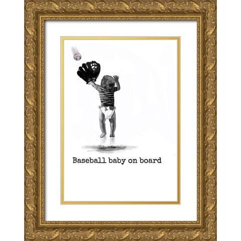 Baby Base 1 Gold Ornate Wood Framed Art Print with Double Matting by Murray Henderson Fine Art
