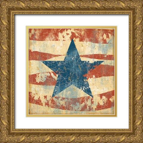 Old Glory I Gold Ornate Wood Framed Art Print with Double Matting by Zaccheo, John