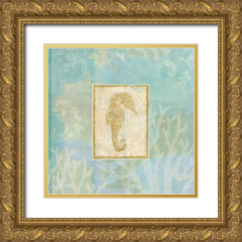 Seahorse I Gold Ornate Wood Framed Art Print with Double Matting by Zaccheo, John