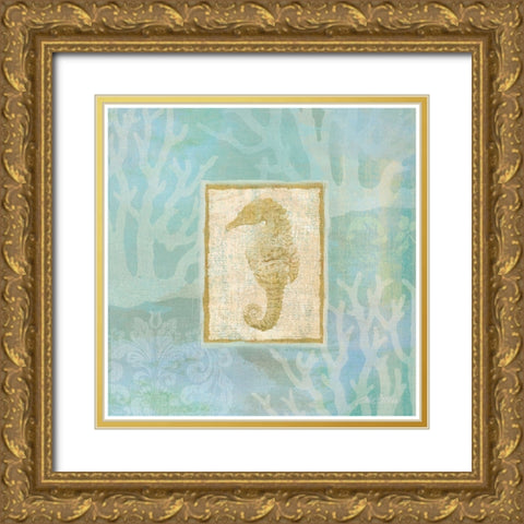 Seahorse II Gold Ornate Wood Framed Art Print with Double Matting by Zaccheo, John