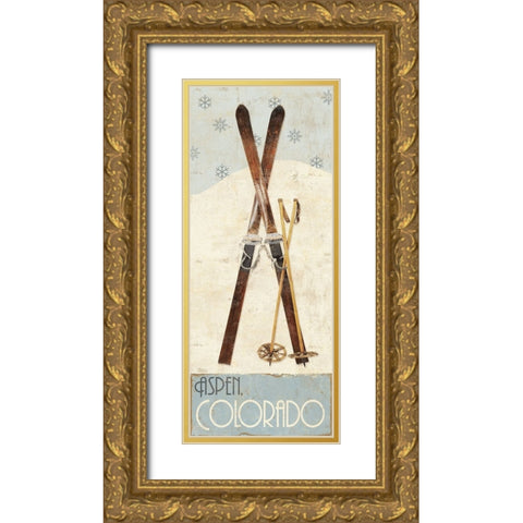 Ski Aspen I Gold Ornate Wood Framed Art Print with Double Matting by Sparx Studio