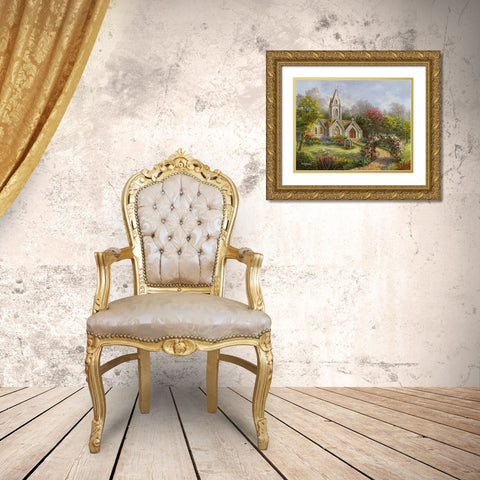 Worship in its Glory Gold Ornate Wood Framed Art Print with Double Matting by Boehme, Nicky