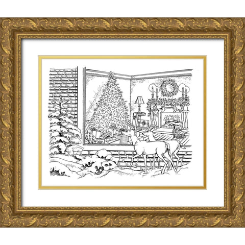 Holiday 1 Gold Ornate Wood Framed Art Print with Double Matting by Boehme, Nicky