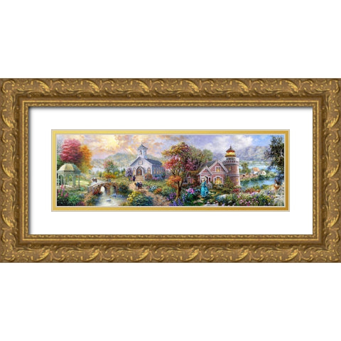 Sunday Morning in Spring Gold Ornate Wood Framed Art Print with Double Matting by Boehme, Nicky