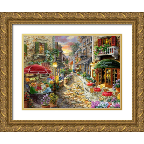 Early Evening in Avola Gold Ornate Wood Framed Art Print with Double Matting by Boehme, Nicky