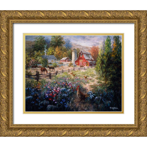 Grazing The Fertile Farmland Gold Ornate Wood Framed Art Print with Double Matting by Boehme, Nicky