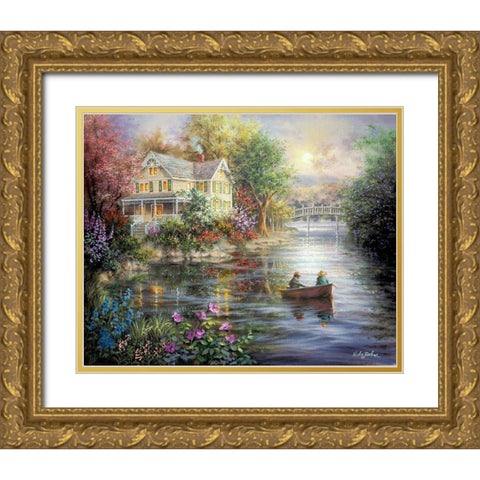 Evening Reflections Gold Ornate Wood Framed Art Print with Double Matting by Boehme, Nicky