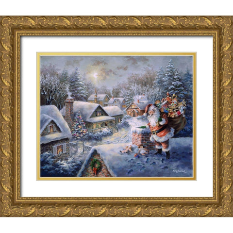 Bringing Joy And Happiness Gold Ornate Wood Framed Art Print with Double Matting by Boehme, Nicky