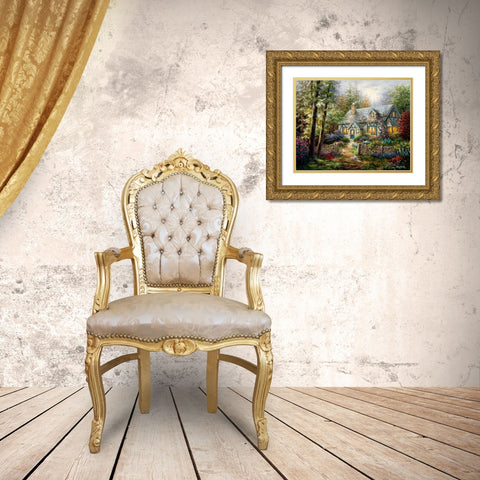 A Country Gem Gold Ornate Wood Framed Art Print with Double Matting by Boehme, Nicky