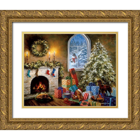 Not A Creature Was Stirring Gold Ornate Wood Framed Art Print with Double Matting by Boehme, Nicky