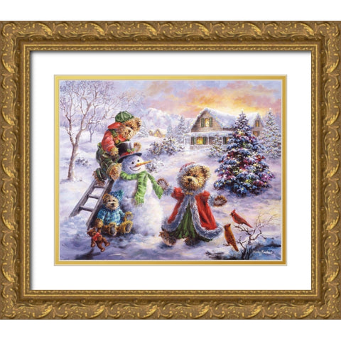 Fun Loving Merriment Gold Ornate Wood Framed Art Print with Double Matting by Boehme, Nicky