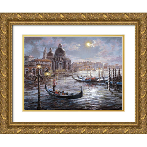 Grand Canal Venice Gold Ornate Wood Framed Art Print with Double Matting by Boehme, Nicky