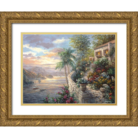 Tranquil Sea Gold Ornate Wood Framed Art Print with Double Matting by Boehme, Nicky