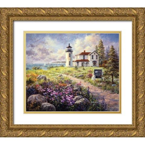 Admirality Head Lighthouse Gold Ornate Wood Framed Art Print with Double Matting by Boehme, Nicky