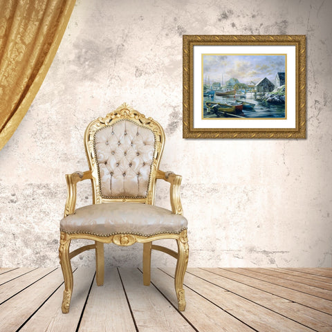 Good Catch For A Lazy Day Gold Ornate Wood Framed Art Print with Double Matting by Boehme, Nicky