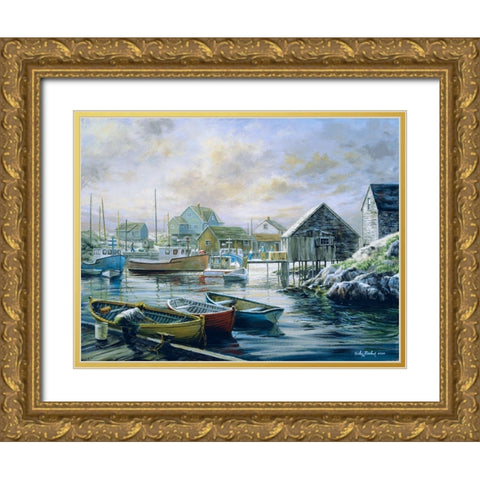 Good Catch For A Lazy Day Gold Ornate Wood Framed Art Print with Double Matting by Boehme, Nicky