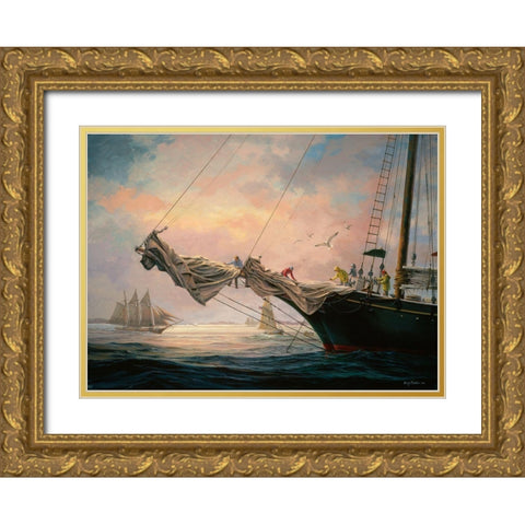 Star Of India Gold Ornate Wood Framed Art Print with Double Matting by Boehme, Nicky