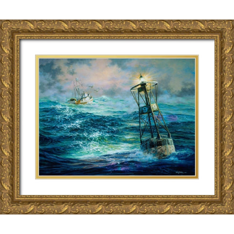 Almost Home Gold Ornate Wood Framed Art Print with Double Matting by Boehme, Nicky